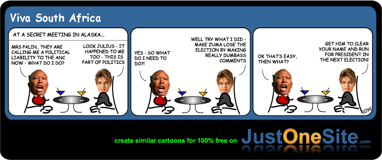 Click cartoon to read full post or to COMMENT Julius Malema adopts Sarah Palin as mentor cartoon
