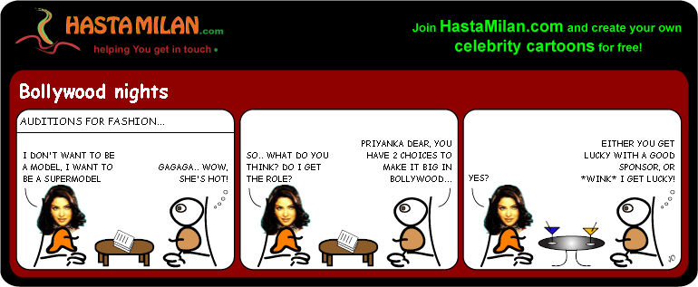 Click cartoon to read full post or to COMMENT Bollywood Fashion cartoon