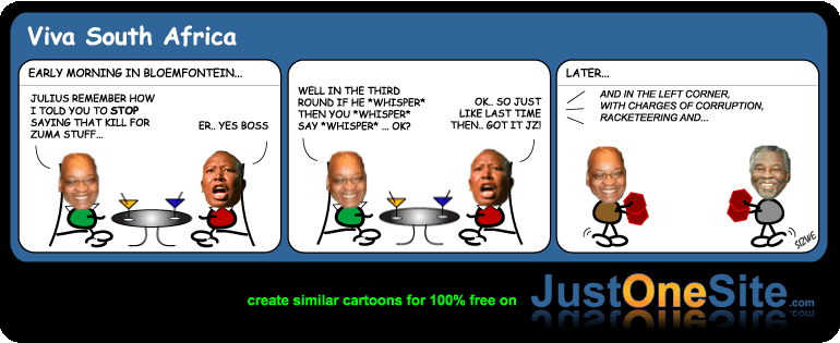 Click cartoon to read full post or to COMMENT Zuma Vs Mbeki Cartoon – The battle continues cartoon