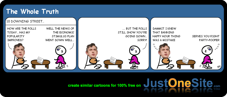 Photo of Brown drops in UK polls cartoon