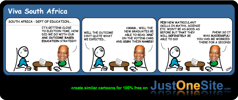 Click cartoon to read full post or to COMMENT Outcome based education, Out go education cartoon