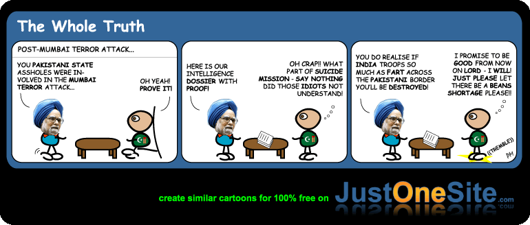 Click cartoon to read full post or to COMMENT Pakistan involvement in Mumbai Terror attacks cartoon