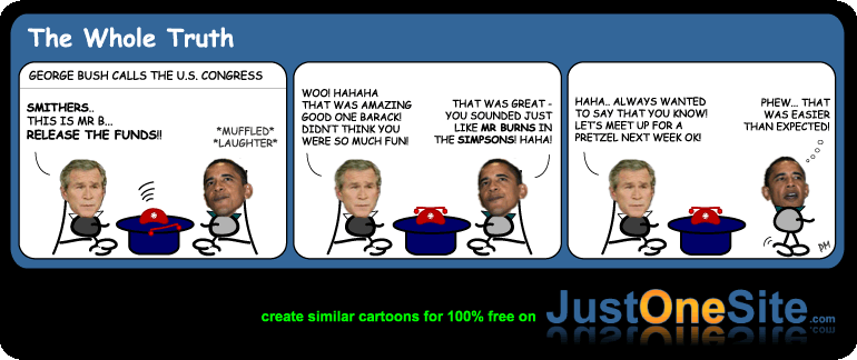Click cartoon to read full post or to COMMENT Bush asks Congress to release funds cartoon
