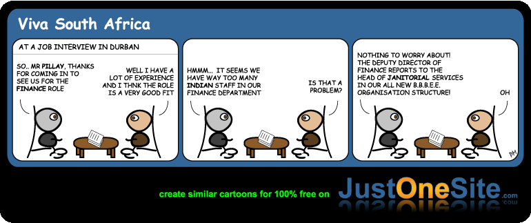 Click cartoon to read full post or to COMMENT Too black, too white: Quarter bunny on the side – Indians in South Africa cartoon