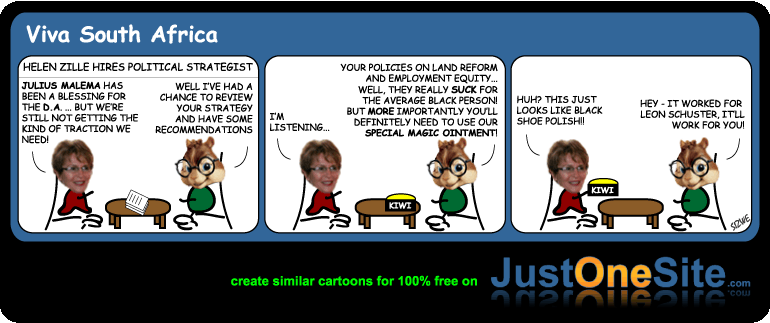 Click cartoon to read full post or to COMMENT Why Helen Zille and DA won’t score big in 2009 elections cartoon