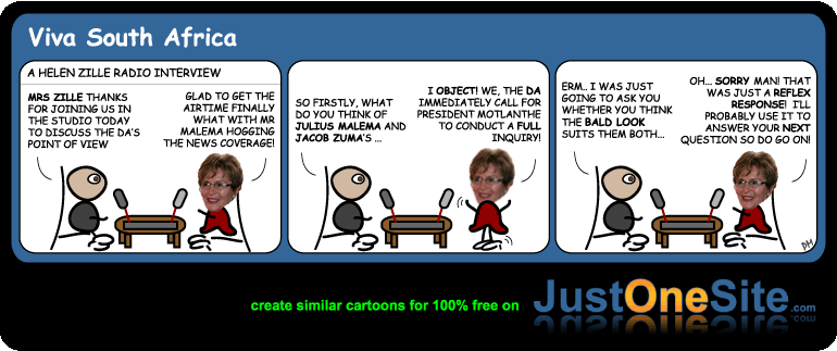 Click cartoon to read full post or to COMMENT Helen Zille diagnosed with Acute Objectionitis cartoon