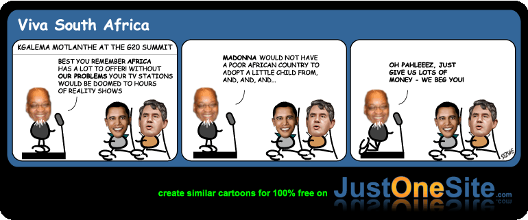 Click cartoon to read full post or to COMMENT Motlanthe addresses the G20 summit cartoon