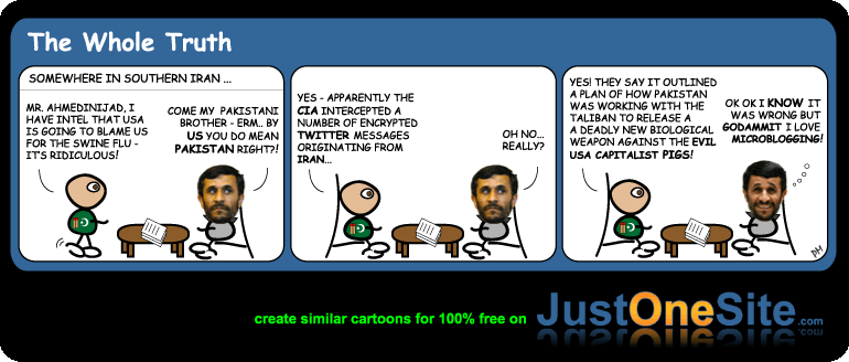 Swine flu spreads – possible terrorism alert cartoon