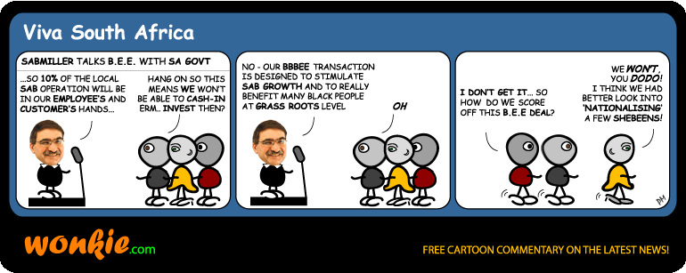 Photo of Cheers to SABMiller’s BEE deal cartoon