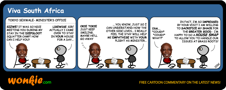 Diepsloot visits Tokyo Sexwale cartoon