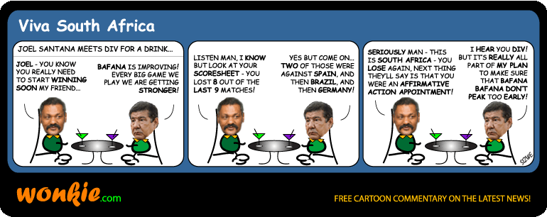 Joel Santana’s Bafana Bomb cartoon