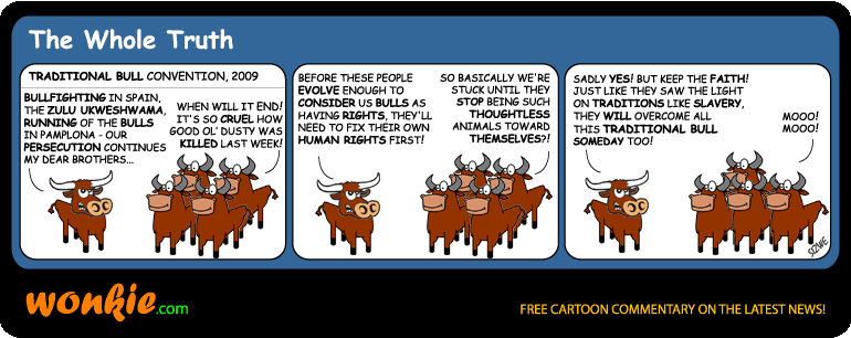 Zulus and the Traditional Bull cartoon cartoon