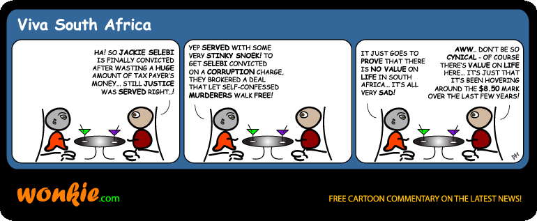 Click cartoon to read full post or to COMMENT Selebi – Where is the Justice? cartoon