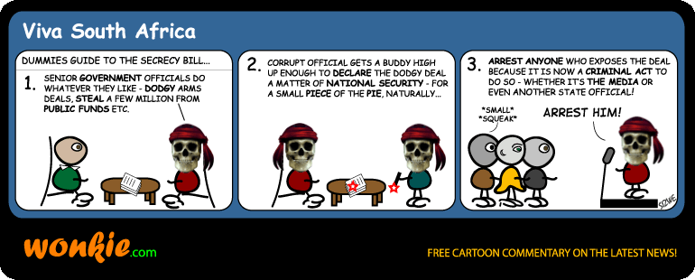 Dummies guide to Corruption – SA Secrecy Bill cartoon