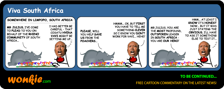 Click cartoon to read full post or to COMMENT Rhino Poaching in South Africa cartoon