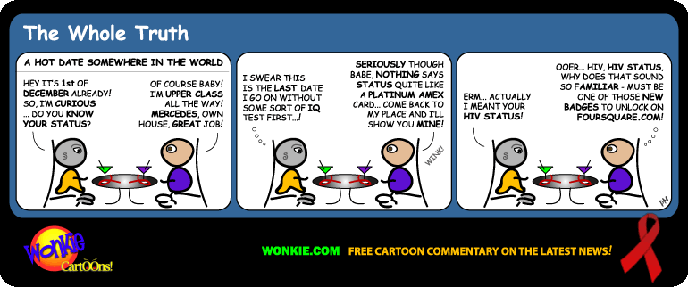 Click cartoon to read full post or to COMMENT World Aids Day – Know Your Status! cartoon