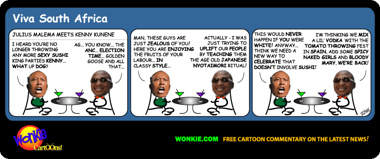 Wonkie - Sample cartoon: Kenny Kunene, the Sushi King silenced cartoon