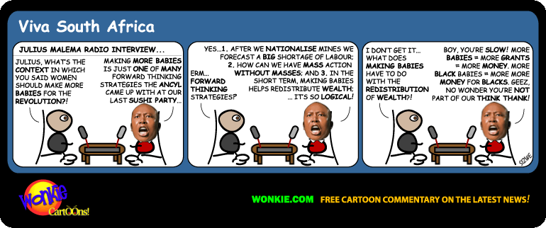 Julius Malema’s Baby Making Strategy cartoon