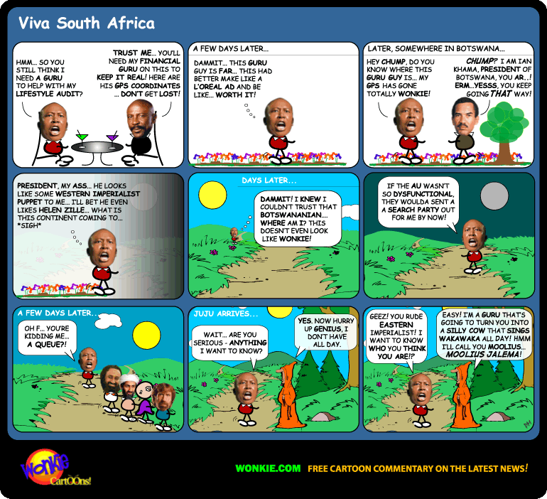 Click cartoon to read full post or to COMMENT Julius Malema meets The Guru cartoon