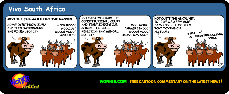 Click cartoon to read full post or to COMMENT Musings on Malema – a Moolius Cartoon cartoon
