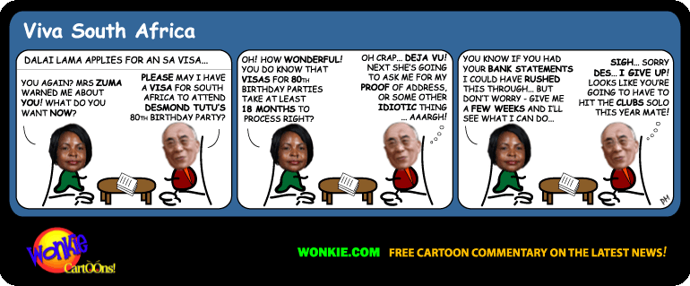 No Tutu Party for Dalai Lama – Cartoon cartoon