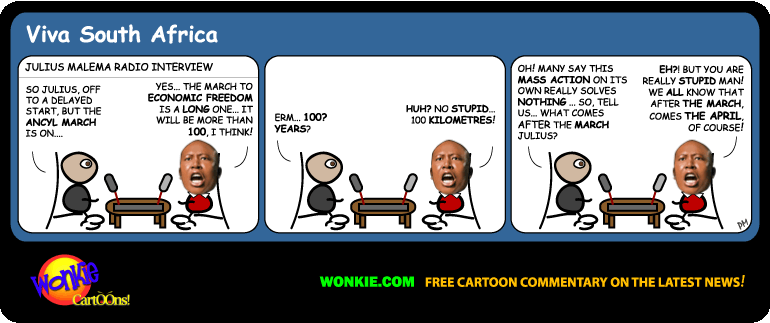 Click cartoon to read full post or to COMMENT Julius Malema and the Great March of Stupidity cartoon