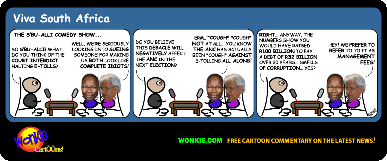 Gauteng E-tolls Stopped – More ANC Comedy! cartoon
