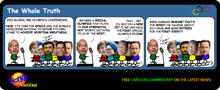 Click cartoon to read full post or to COMMENT Special Olympics – New Sports for the 3rd World! cartoon