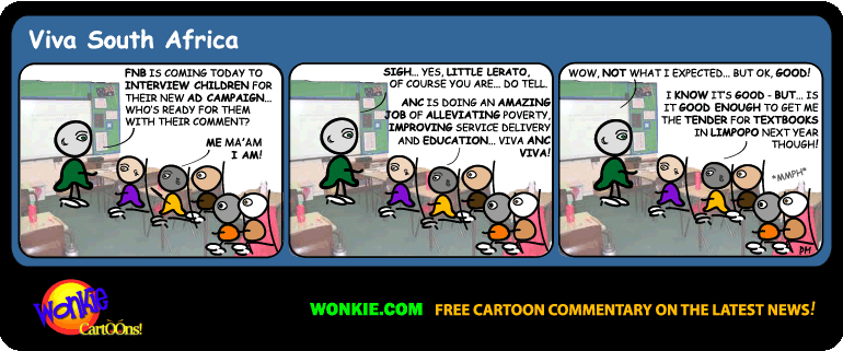 Click cartoon to read full post or to COMMENT FNB Advert – Does the Truth hurt for ANC? cartoon
