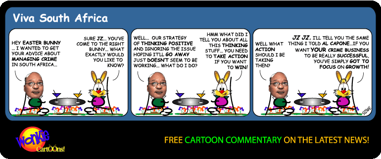 Click cartoon to read full post or to COMMENT Easter Bunny tips on Managing Violent Crime – Cartoon! cartoon