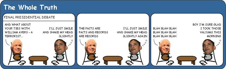 Click cartoon to read complete article or to COMMENT Final US presidential debate cartoon