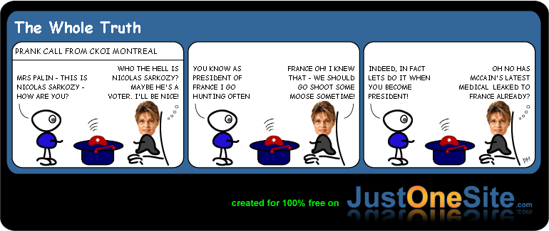Palin chats to Sarkozy cartoon