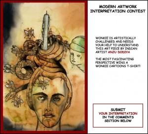 Anju Dodiya art interpretation cartoon