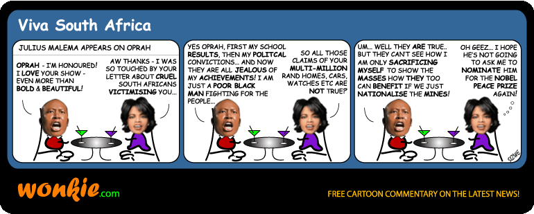 Rich Julius Malema Oprah cartoon