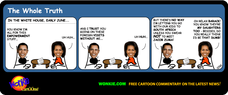 Barack and Michelle Obama cartoon