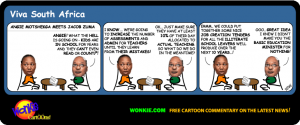 Education literacy South Africa cartoon