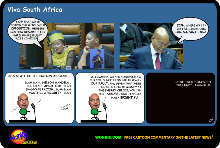 Jacob Zuma State of the Nation 2015 cartoon